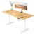 FLEXISPOT E6 Pro 55″ x 28″ Dual Motor Electric Standing Desk, Organic Modern Oval Leg Design, 3-Stage Height Adjustable Sit Stand Desk with Heavy Duty 330lbs, Maple Desktop, White Frame