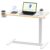 FLEXISPOT H7 Adjustable Overbed Bedside Table with Wheels Pneumatic Mobile Standing Laptop Desk Rolling Computer Cart Movable Overbed Table Hospital Home Use (31.5″ W x 17.7″ D, White Maple Large)