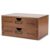 Flexzion Wooden Storage Box with 2 Drawers, Vintage Desktop Organizer