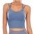 FLORATA Women Padded Sports Bra Tank Top Sexy Crisscross Back Fitness Workout Running Shirts Yoga Bra Blue
