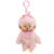 Fluffy Pink Beige Girl Keychain by Monchhichi
