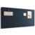 Fluxynara Bulletin Board, 35″ x 17.5″ Cork Board Alternative with 12 Safe Removable Adhesive Tabs, Foldable Felt Pin Board for Home Office, Classroom, Bedroom,Entryway for Walls—Carbon Blue