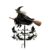 Flying Witch Metal Wind Spinner Garden Stake with Bat and Star Decor