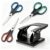 FNLIOTUY 3-Pack 8″ Scissors & 2-Hole Paper Punch Bundle – Ultra Sharp Shears + 30-Sheet Puncher for Office Home School & Craft