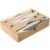 Foil Plastic Wrap Dispenser with Cutter, 3-Layer Wrap Dispenser for Parchment Wax Paper Aluminum Foil, Wood Wrap Dispenser for Kitchen And Walls