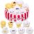 Foilswirl 9 Pcs Positive Stuffed Animal Basket Gift Set, Mini Plush Toys with Storage Basket, Cute Small Plush Figures for Birthday Party Favors Christmas Graduation Home Decor(Positive Snack)