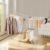 Foldable 2-Tier Clothes Drying Rack with 21 Rods, White