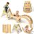 Foldable Pikler Triangle Climbing Set Wooden 7 in 1 Montessori Climber Toys for Toddlers 1-3 Baby Jungle Gym Indoor Slide Playground with Ramp & Arch & Ladder Large Kids Activity Center Boy Girl Gift