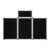 Foldable Rotating Presentation Display Board, 4 Panel 360 Degree Spinning Bulletin Board, Aluminum Frame Felt Backdrop With Storage Bag (black)