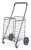 Foldable Steel Rolling Utility Shopping Cart, Black Wheeled Transport Cart with Adjustable Foam Handle, Holds up to 50 lbs
