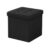 Foldable Storage Ottoman Cube Footrest with Hidden Storage, Ink Black