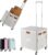 Foldable Utility Cart Folding Portable Rolling Crate Handcart with Durable Heavy Duty Plastic Telescoping Handle Collapsible 4 Rotate Wheels for Travel,Shopping, Luggage, Office, Teacher(White)