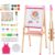 Foldable Wooden Art Easel for Kids – Adjustable Magnetic Double-Sided Easel with Paper Roll, Perfect for Toddlers 2 3 4 Years and Kids 4-8 Years