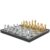 Folding Portable Chess Board with Metallic Staunton Chess
