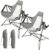 Folding Portable Rocking Chair with Pillow Cup Holder, 2-Piece Grey