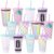 FoldTier 12 Pack Back to School Gift for Teacher, 24 oz Plastic Tumblers with Lids and Straws, Welcome Back Cups for Beginning of Year Events Party Favors (Pastel School)