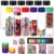 FoldTier 12 Set Calming Alphabet and Number Sensory Bottle Kit Include 13.5 oz Plastic Clear Container and Pom-pom Balls, Letters, numbers, Clay, Tape Calm Down Jar Filler for Holiday Supply