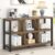 FOLUBAN 6 Cube Storage Organizer with Shelf, Industrial Horizontal Bookshelf, Low Cubby Bookcase for Living Room Bedroom, 47 Inch Oak