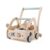 Fonowx Children Wooden Push Cart Pusher Activity Toy with Shape Sorter Steering Wheel and Counting Blocks for Confidence Building Balance Training Storage