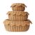 Fonowx Simulated Rattan Woven Baskets Storage Bins with Lid Home Decor Bread Basket Decorative Boxes for Living Room Closet