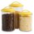Food Storage Containers, BPA Free Airtight Canisters for Cereal, Pasta, Sugar, Coffee, Flour, Cookies, Loose Tea, for Kitchen Organization Set of 3 Lemon by Reston Lloyd