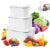 Food Storage Containers for Fridge with Removable Colander, Fruit Storage Containers with Lids, Leakproof Produce Containers Fridge Organizers and Storage for Berry Fruits Vegetables(Gray, S+M+L)
