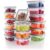 Food Storage Containers with Lids 32 Piece (16 Containers + 16 Lids), Airtight Leak Proof Meal Prep Containers BPA Free, Stackable Plastic Food Containers for Kitchen Pantry, Microwave Freezer Safe