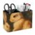 Forests Yellow White Rabbits Desk Organizer PU Leather Caddy Holder