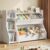 FOUCSSOMEI Kids Toy Storage Organizer with Bookshelf, 3-Tier Wooden Toddler Toy and Book Storage Rack with 3 Removable Bins for Living Room Playroom