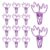 FOYTOKI 50pcs Purple Metal Mountain Shaped Clips for Women Office Supplies, Artistic Decorative Document Fasteners Securely Holding Papers for Crafts and Weddings