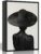 Framed Abstract Black Woman with Wide Brim Hat Canvas Wall Art – Minimalist Monochrome Prints Artwork,African American Woman Painting Picture Wall Decor for Living Room Bedroom – Ready to Hang 12x16in