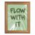 Framed Canvas Wall Art Abstract Flow With It Typography Green Sage Marble Swirl Canvas Print Poster Gold Frame Wall Decor for Living Room Street Art, Aesthetic Poster – Inch 24×36
