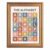 Framed Canvas Wall Art Boho Alphabet Chart Muted Retro Rainbow ABC Grid Canvas Print Poster Gold Frame Wall Decor for Nursery Playroom Educational Art, Kids Bedroom Decor – Inch 16×20
