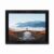 Framed Canvas Wall Art Cinematic Lone Hiker Stone Bridge Amber Blue Foggy Mountain Canvas Print Poster Black Frame Wall Decor for Living Room Motivational Art, Nature Decor – Inch 16×20