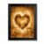 Framed Canvas Wall Art Ethereal Radiant Heart Amber and Gold Scratched Texture Canvas Print Poster Black Frame Wall Decor for Living Room Office Spiritual Art, Modern Decor – Inch 8×10