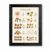 Framed Canvas Wall Art Naive Numbers 1-10 Educational Muted Mustard Terracotta Earth Tones Canvas Print Poster Black Frame Wall Decor for Kids Nursery Learning Art, Boho Decor – Inch 24×36