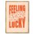 Framed Feeling Lucky Dice Canvas Print Modern Minimalist Poster Wall Art Funny Trendy Wall Decor for Living Room Bedroom Apartment Home Decoration Pictures Painting Art Print (Gold Framed,16L X20W)