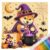 FRANDEK Halloween Dog Cross Stitch Kit 14CT Stamped Embroidery Craft 12″-F