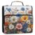 FRCSDIY Beautiful Flowers 3 Ring Binder,Capacity & Multi-Pockets Zipper Binder Bag Organizer with Shoulder Strap & Handle School Office Supplies