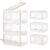 Freebat Stackable Plastic Storage Bins with Lids, Foldable Closet Organizers and Storage, 3 Drawer Storage Organizer，Clear Stackable Containers for Wardrobe,Bedroom,Office,Dorm