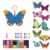 FREEBLOSS 10 Set Beginners Cross Stitch Kit Butterfly Cross Stitch Projects Fun Needlework Practice Embroidery Kit with 10 Colors of Flosses Felt Fabric Cloth