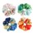 French Style Premium Oil Painting Ombre Satin Scrunchie for Women, Elegant Ponytail Hair Tie Accessory (4 Pack)