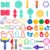 FRIMOONY Dough Tools Set for Kids, Various Animal Molds, Rolling Pins, Random Color, 47 PCS