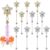 Frinnovan, Beadable Cup Charms with Adhesive Grip Hook Heart Shaped Buckle Accessories for Tumblers Handle Cup Metal Blank Bar Chains Wire Water Bottle Jewelry Making Blank Beaded DIY Craft (Rhinestone Star Gold/Silver, 12 Packs)