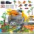 Frontoytall Dinosaur Toys Playset, Vehicles Construction Track Set with Map, Realistic Dinosaurs Figures, Parking Barrier, Crane & Cars, Educational STEM Learning for Kids Ages 3-12, (ASTM Certified)