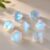 Frosted Glass Dice MultiFaceted-Cut 7-Piece Handcrafted Polyhedral Table Party