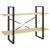 fsahslih Industrial Book Cabinet with 2 Shelves, Untreated Pine Wood and Metal Frame Bookshelf, Rustic Display Storage Rack for Home Office and Living Room, 39.4 x 11.8 x 27.6 Inches
