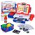 FS Toy Cash Register for Kids with Scanner, Play Money, Credit Card, Shopping Basket, Pretend Play Toys for 3-5-7 Years Old Boys and Girls Preschool Learning Toy Play Set