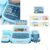 FTVOGUE Plastic Cash Register for Kids, with Scanner Sound and Light, Currency Exchange Simulation, Supermarket Role Play Toys for Christmas Birthday (Blue)