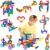 FUBAODA STEM Learning Pipe Tube Toys, Tube Locks Construction Building Blocks 96 Pcs – Multicolor Educational Building Blocks Set with Wheels& Spouts & Joints for Kids Ages 3+